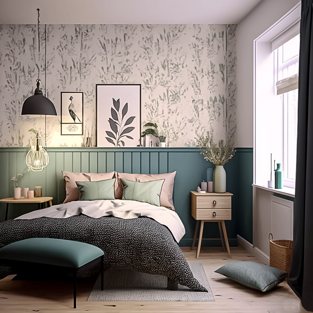 chambre scandinave papier peint